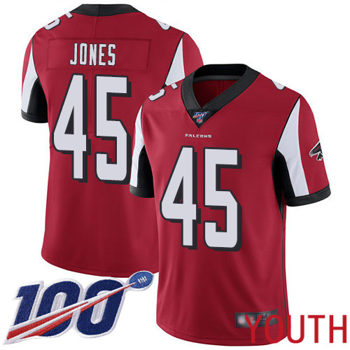 Atlanta Falcons Limited Red Youth Deion Jones Home Jersey NFL Football #45 100th Season Vapor Untouchable